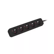 LANBERG Cablu de prelungire 1.5M 5X cablu de cupru cu priză clasică negru