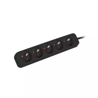 LANBERG Cablu de prelungire 1.5M 5X cablu de cupru cu priză clasică negru