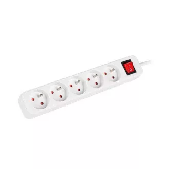 LANBERG Cablu de prelungire 1.5M 5X 5X priză clasică cu întrerupător cablu de cupru alb