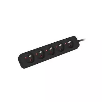 LANBERG Cablu de extensie pentru echipamente UPS, lungime 1m, 5x ieșiri, negru LANBERG Cablu de extensie pentru echipamente UPS, lungime 1m, 5x ieșiri, negru