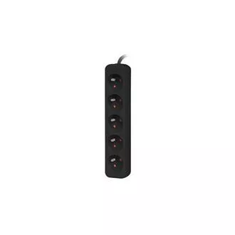 LANBERG Cablu de extensie pentru echipamente UPS, lungime 1m, 5x ieșiri, negru LANBERG Cablu de extensie pentru echipamente UPS, lungime 1m, 5x ieșiri, negru