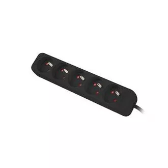 LANBERG Cablu de extensie pentru echipamente UPS, lungime 1m, 5x ieșiri, negru LANBERG Cablu de extensie pentru echipamente UPS, lungime 1m, 5x ieșiri, negru