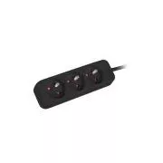 LANBERG Cablu de prelungire 3M 3X cablu de cupru cu priză clasică 3X negru