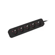 LANBERG Cablu de prelungire 3M 5X cablu clasic de cupru cu priză de cupru negru