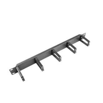 PANOU DE GESTIONARE A CABLURILOR LANBERG DE 19" CU 5 SUPORTURI DIN PLASTIC 1U - TIP B NEGRU