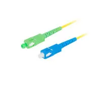 Cablu optic de racordare LANBERG SM SC/APC-SC/UPC simplex 2m LSZH G657A1 diametru 3mm, culoare galbenă