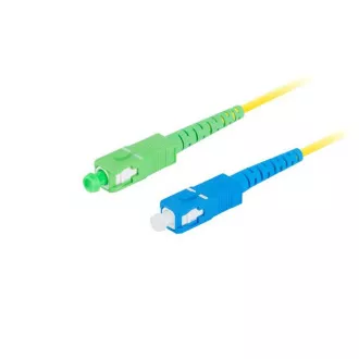 Cablu optic de racordare LANBERG SM SC/APC-SC/UPC simplex 2m LSZH G657A1 diametru 3mm, culoare galbenă