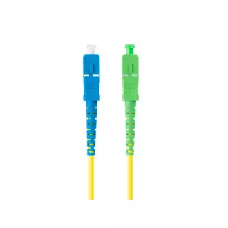 Cablu optic de conectare LANBERG SM SC/APC-SC/UPC simplex 3m LSZH G657A1 diametru 3mm, culoare galbenă
