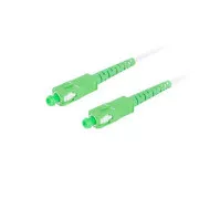 Cablu optic de conectare LANBERG SM SC/APC-SC/APC simplex 20m LSZH G657A2 diametru 3mm, culoare albă