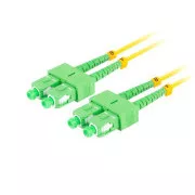Cablu optic de conectare LANBERG SM SC/APC-SC/APC duplex 1m LSZH G657A1 diametru 3mm, culoare galbenă