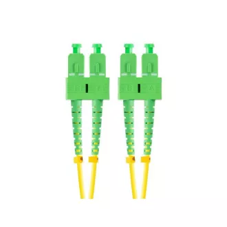 Cablu optic de conectare LANBERG SM SC/APC-SC/APC duplex 1m LSZH G657A1 diametru 3mm, culoare galbenă