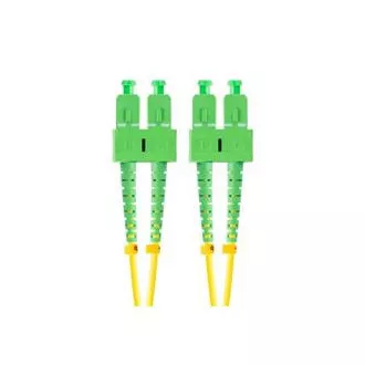 Cablu optic de conectare LANBERG SM SC/APC-SC/APC duplex 1m LSZH G657A1 diametru 3mm, culoare galbenă