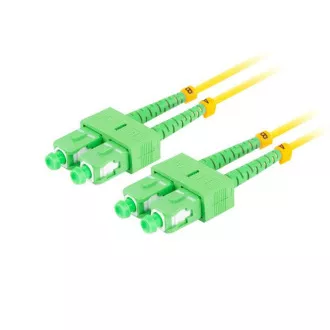 Cablu optic de conectare LANBERG SM SC/APC-SC/APC duplex 2m LSZH G657A1 diametru 3mm, culoare galbenă Cablu optic de conectare LANBERG SM SC/APC-SC/APC duplex 2m LSZH G657A1 diametru 3mm, culoare galbenă