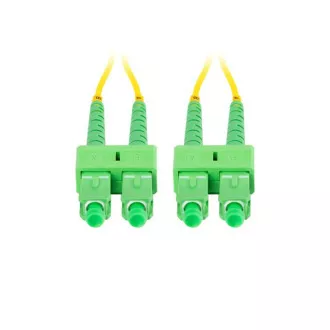 Cablu optic de conectare LANBERG SM SC/APC-SC/APC duplex 2m LSZH G657A1 diametru 3mm, culoare galbenă Cablu optic de conectare LANBERG SM SC/APC-SC/APC duplex 2m LSZH G657A1 diametru 3mm, culoare galbenă