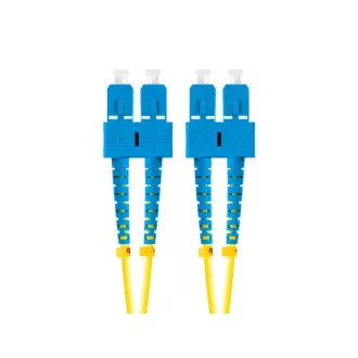 Cablu optic de conectare LANBERG SM SC/UPC-SC/UPC duplex 2m LSZH G657A1 diametru 3mm, culoare galbenă Cablu optic de conectare LANBERG SM SC/UPC-SC/UPC duplex 2m LSZH G657A1 diametru 3mm, culoare galbenă