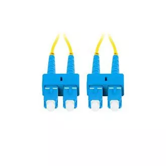 Cablu optic de conectare LANBERG SM SC/UPC-SC/UPC duplex 2m LSZH G657A1 diametru 3mm, culoare galbenă Cablu optic de conectare LANBERG SM SC/UPC-SC/UPC duplex 2m LSZH G657A1 diametru 3mm, culoare galbenă