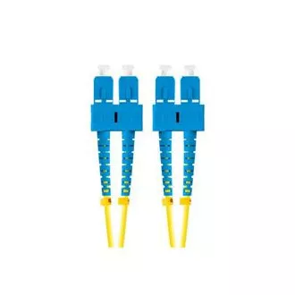 Cablu optic de conectare LANBERG SM SC/UPC-SC/UPC duplex 2m LSZH G657A1 diametru 3mm, culoare galbenă Cablu optic de conectare LANBERG SM SC/UPC-SC/UPC duplex 2m LSZH G657A1 diametru 3mm, culoare galbenă