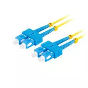 LANBERG cablu de racordare optic SM SC/UPC-SC/UPC duplex 5m LSZH G657A1 diametru 3mm, culoare galbenă
