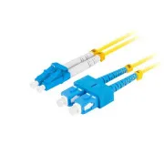 Cablu optic de conectare LANBERG SM SC/UPC-LC/UPC duplex 2m LSZH G657A1 diametru 3mm, culoare galbenă