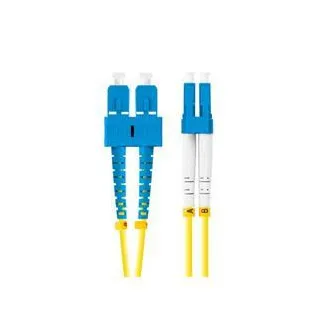 Cablu optic de conectare LANBERG SM SC/UPC-LC/UPC duplex 2m LSZH G657A1 diametru 3mm, culoare galbenă
