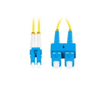 LANBERG cablu de racordare optic SM SC/UPC-LC/UPC duplex 5m LSZH G657A1 diametru 3mm, culoare galbenă