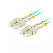 Cablu optic de conectare LANBERG MM SC/UPC-SC/UPC duplex 3m LSZH OM3 50/125 diametru 3mm, culoare cyan