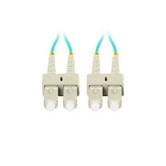 Cablu optic de conectare LANBERG MM SC/UPC-SC/UPC duplex 3m LSZH OM3 50/125 diametru 3mm, culoare cyan Cablu optic de conectare LANBERG MM SC/UPC-SC/UPC duplex 3m LSZH OM3 50/125 diametru 3mm, culoare cyan