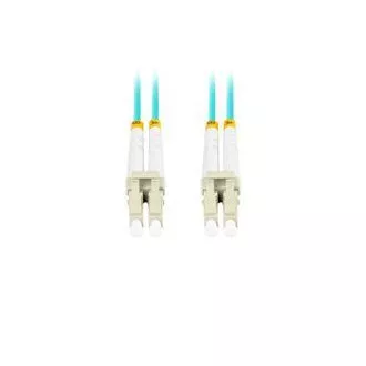 LANBERG cablu de racordare optic MM LC/UPC-LC/UPC duplex 1m LSZH OM3 50/125 diametru 3mm, culoare cyan