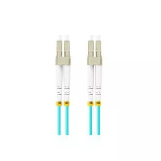 LANBERG cablu de racordare optic MM LC/UPC-LC/UPC duplex 1m LSZH OM3 50/125 diametru 3mm, culoare cyan