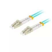 Cablu optic de conectare LANBERG MM LC/UPC-LC/UPC duplex 2m LSZH OM3 50/125 diametru 3mm, culoare cyan