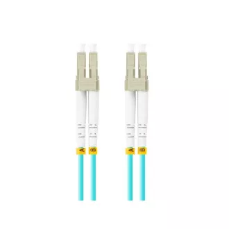 Cablu optic de conectare LANBERG MM LC/UPC-LC/UPC duplex 2m LSZH OM3 50/125 diametru 3mm, culoare cyan
