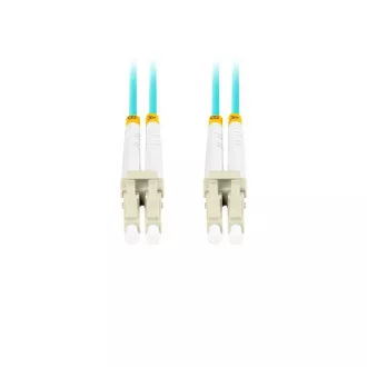 Cablu optic de conectare LANBERG MM LC/UPC-LC/UPC duplex 2m LSZH OM3 50/125 diametru 3mm, culoare cyan