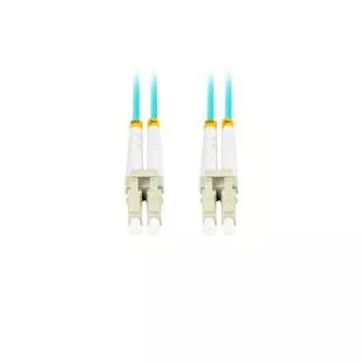 Cablu optic de conectare LANBERG MM LC/UPC-LC/UPC duplex 3m LSZH OM3 50/125 diametru 3mm, culoare cyan Cablu optic de conectare LANBERG MM LC/UPC-LC/UPC duplex 3m LSZH OM3 50/125 diametru 3mm, culoare cyan