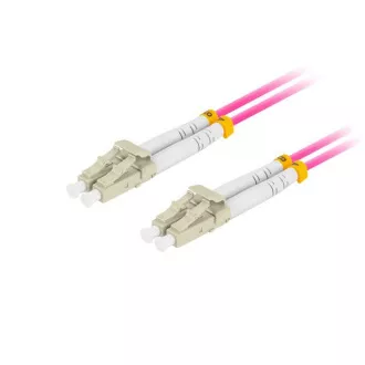 LANBERG cablu de racordare optic MM LC/UPC-LC/UPC duplex 1m LSZH OM4 50/125 diametru 3mm, culoare magenta LANBERG cablu de racordare optic MM LC/UPC-LC/UPC duplex 1m LSZH OM4 50/125 diametru 3mm, culoare magenta