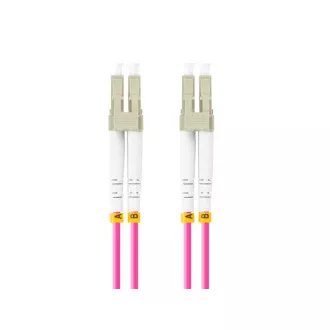 LANBERG cablu de racordare optic MM LC/UPC-LC/UPC duplex 1m LSZH OM4 50/125 diametru 3mm, culoare magenta LANBERG cablu de racordare optic MM LC/UPC-LC/UPC duplex 1m LSZH OM4 50/125 diametru 3mm, culoare magenta