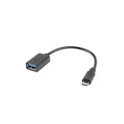 LANBERG Cablu adaptor USB Micro (M) 2.0 la USB-A (F) 15CM negru OTG