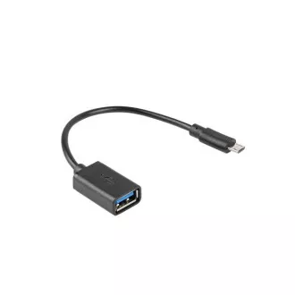 LANBERG Cablu adaptor USB Micro (M) 2.0 la USB-A (F) 15CM negru OTG