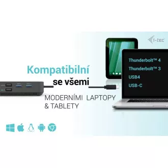 I-tec USB-C HDMI + Stație de andocare DP duală cu livrare de energie 100 W + încărcător universal i-tec 112 W