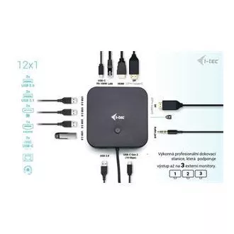 I-tec USB-C HDMI + Stație de andocare DP duală cu livrare de energie 100 W + încărcător universal i-tec 112 W