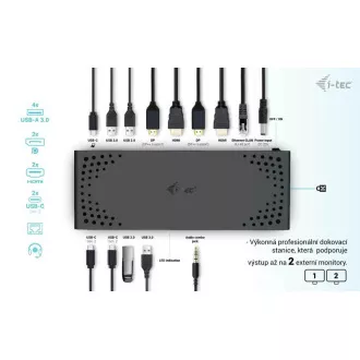 Stație de andocare I-tec USB 3.0 / USB-C / Thunderbolt Dual Display + PD 100W