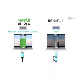 Stație de andocare I-tec USB 3.0 / USB-C / Thunderbolt Dual Display + PD 100W