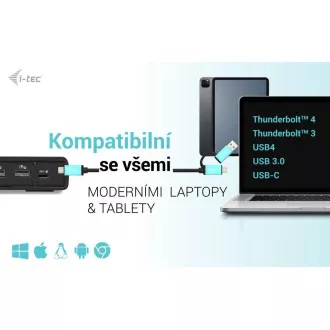Stație de andocare I-tec USB 3.0 / USB-C / Thunderbolt Dual Display + PD 100W