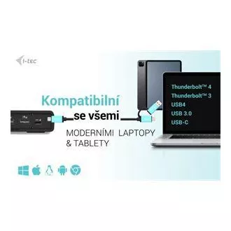 Stație de andocare I-tec USB 3.0 / USB-C / Thunderbolt Dual Display + PD 100W