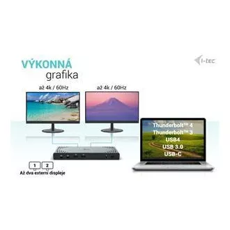Stație de andocare I-tec USB 3.0 / USB-C / Thunderbolt Dual Display + PD 100W