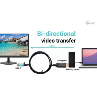 Adaptor cablu I-tec USB-C DisplayPort bidirecțional 8K/30Hz 150cm