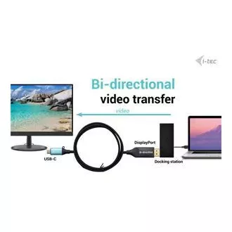 Adaptor cablu I-tec USB-C DisplayPort bidirecțional 8K/30Hz 150cm