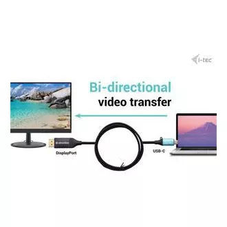 Adaptor cablu I-tec USB-C DisplayPort bidirecțional 8K/30Hz 150cm