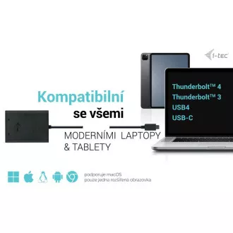 Adaptor video DP I-tec USB-C Dual 4K/60Hz (singure 8K/30Hz)