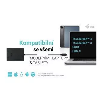 Adaptor video DP I-tec USB-C Dual 4K/60Hz (singure 8K/30Hz)