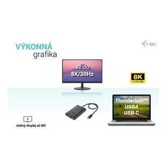 Adaptor video DP I-tec USB-C Dual 4K/60Hz (singure 8K/30Hz)